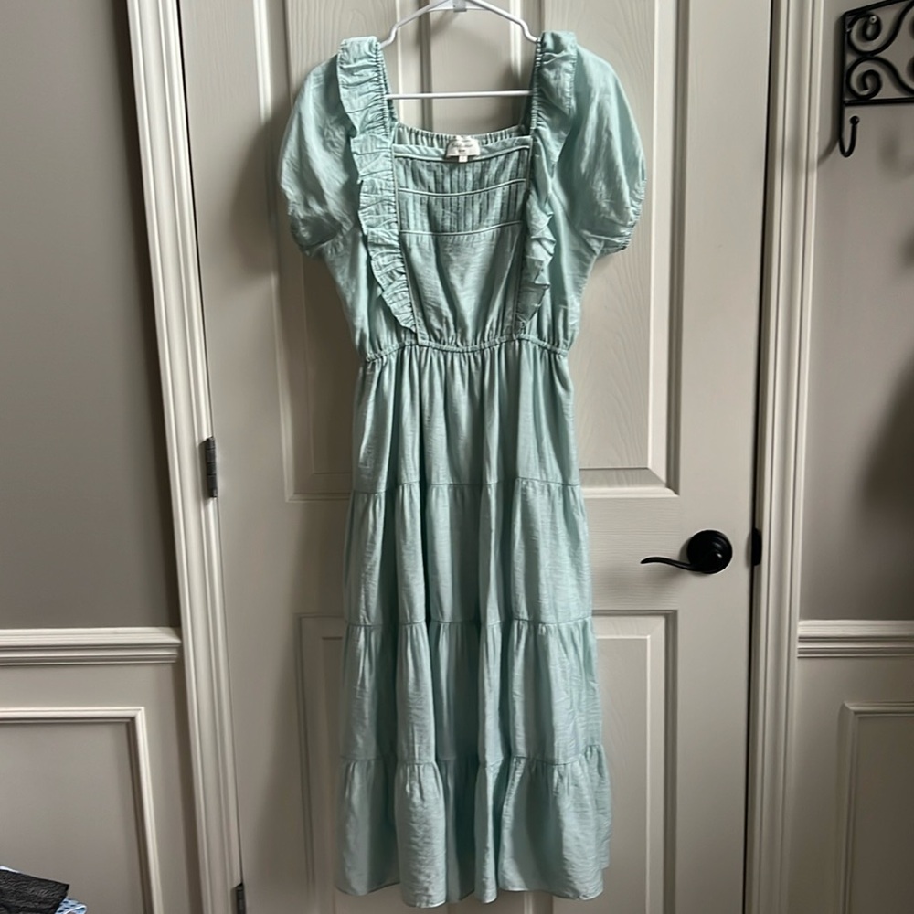 Bhome size L light mint green short sleeve maxi dressss